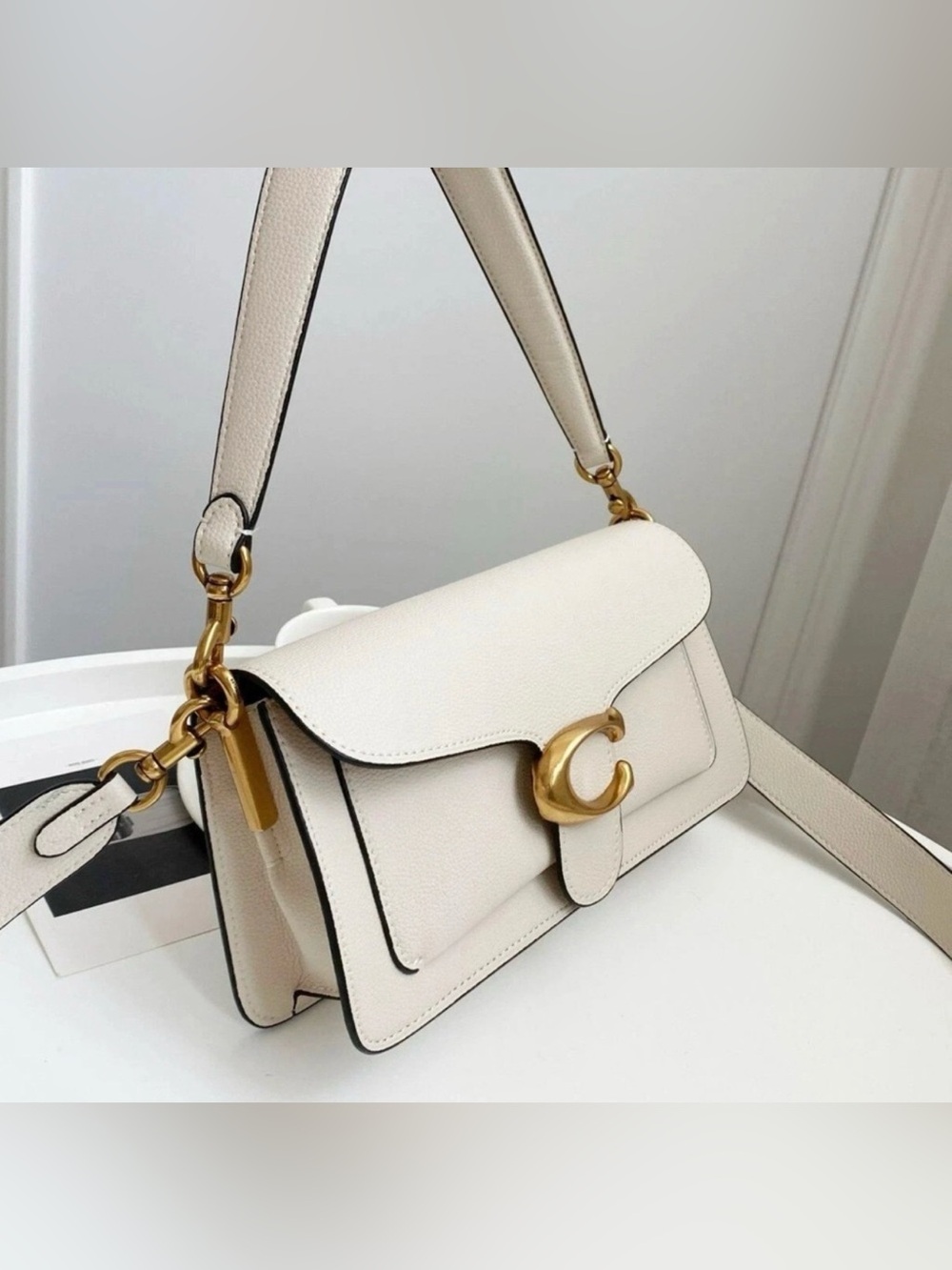 COACH 73995 Crossbody TABBY SHOULDER BAG 26 Handbag 2WAY Chalk White Leather - Picture 11 of 13